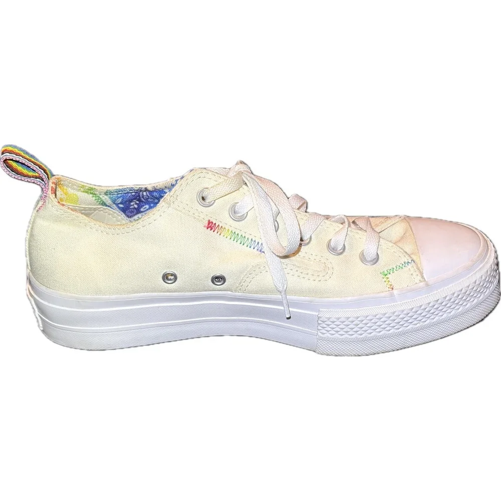 Converse Chuck Taylor All Star Lift Pride Rainbow Platform Sneakers A02264C 9.5 - Picture 13 of 13